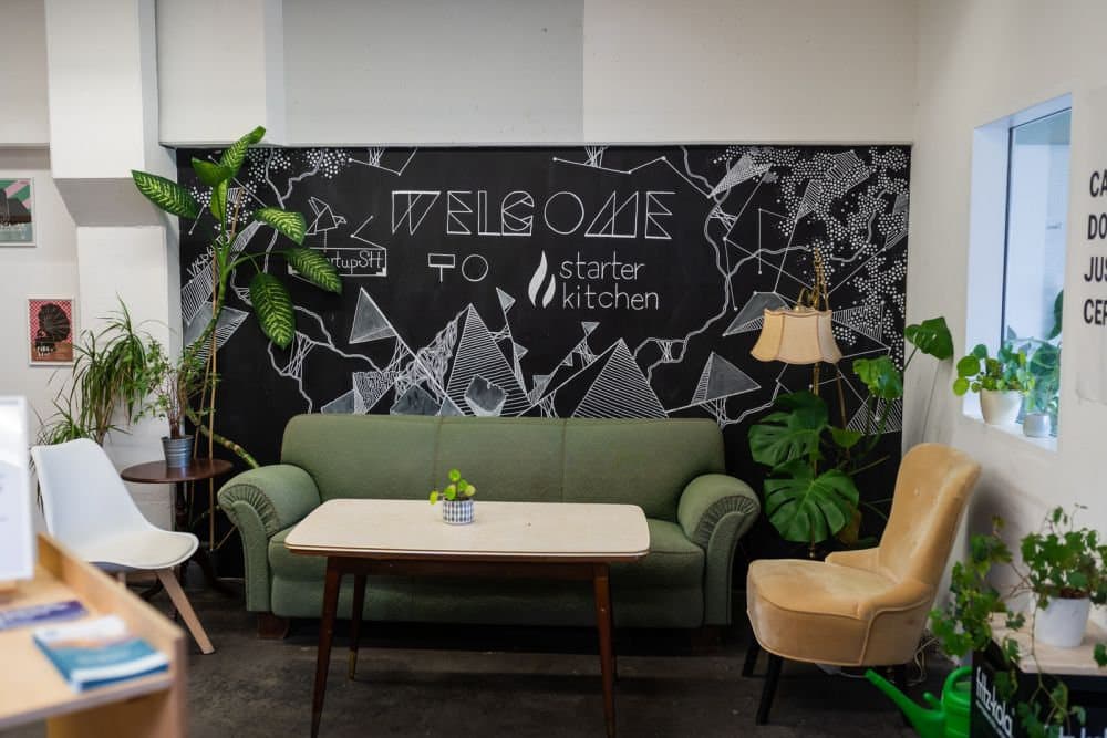 Coworking area at Starterkitchen in Kiel.